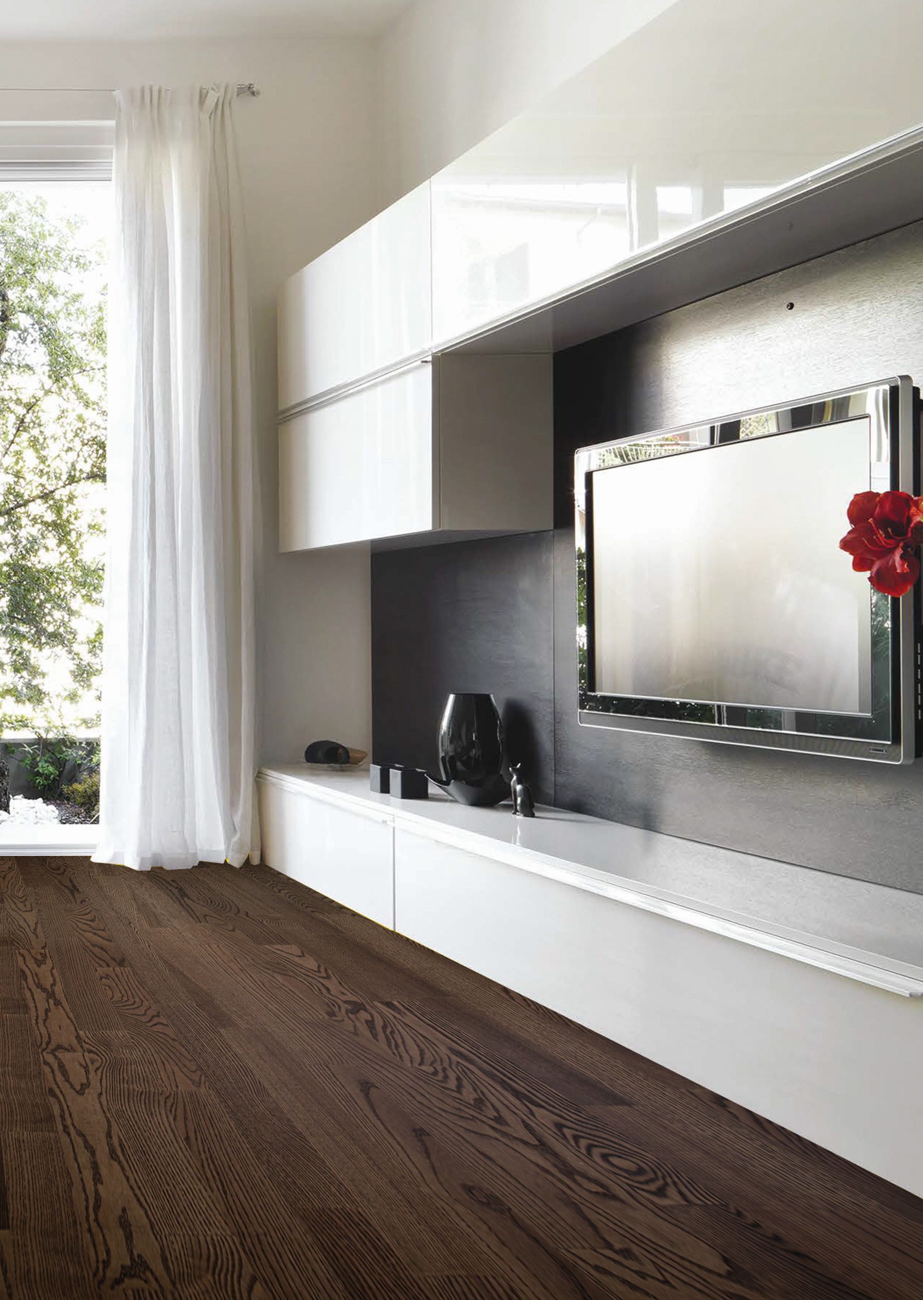 Паркетна дошка ESTA PARKET Ясен Elegant Walnut Colour 3-пол. екстра матовий лак 23066