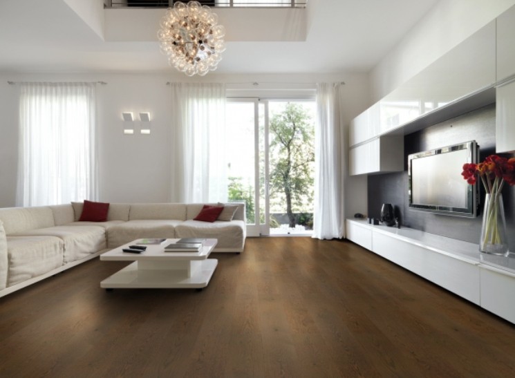 Паркетна дошка Befag 1-підлога. Дуб Рустик Tobacco браш 4-ст фаска лак alt 0