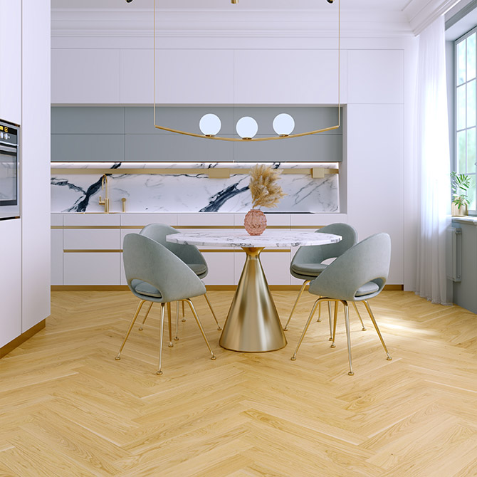 Паркетна дошка ESTA PARKET Дуб AB Pure Line ялинка екстра матовий лак 14002 alt 1