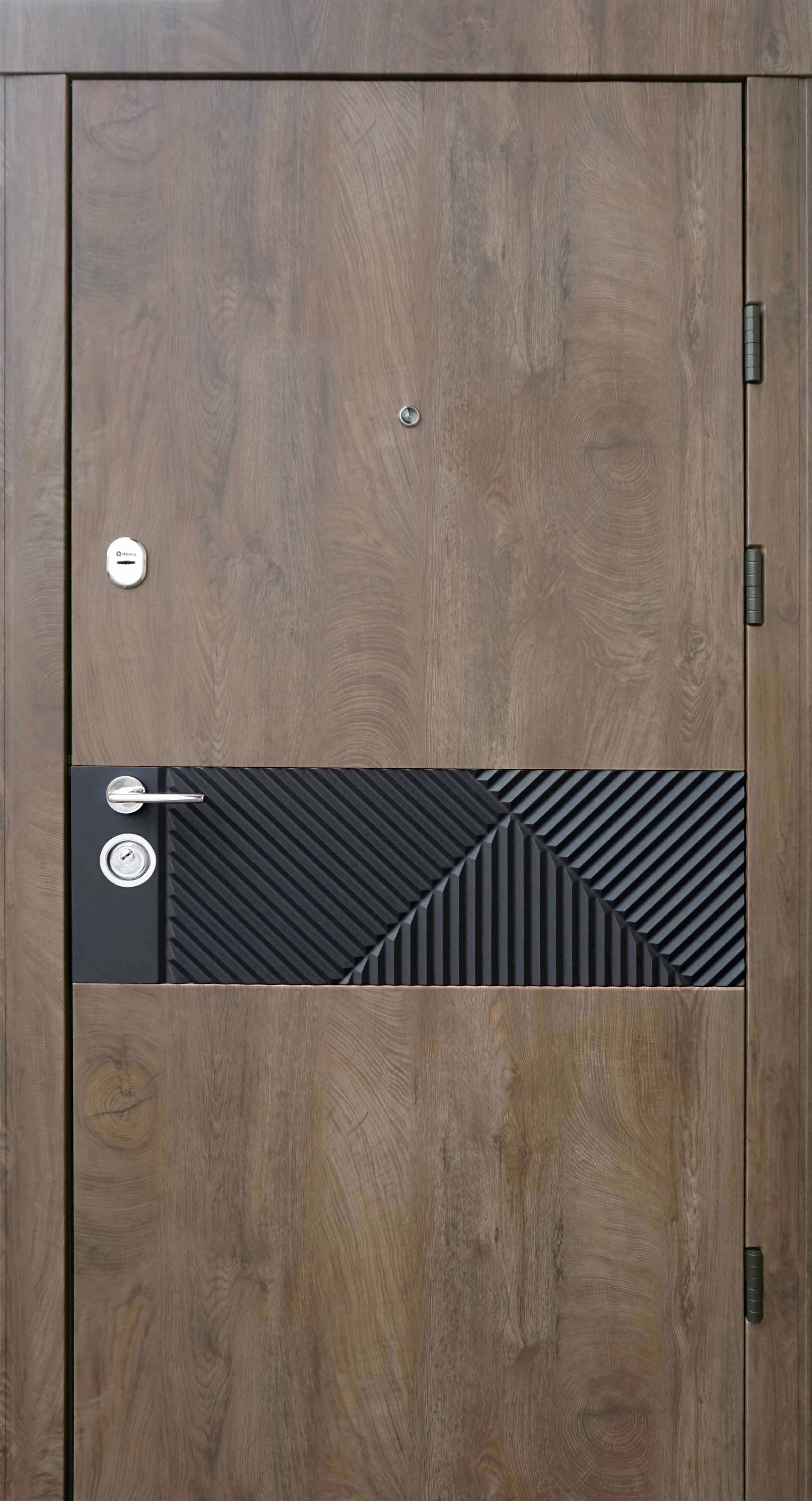 Вхідні двері Qdoors Ультра Сопрано-М Спіл Дерева Коньячний