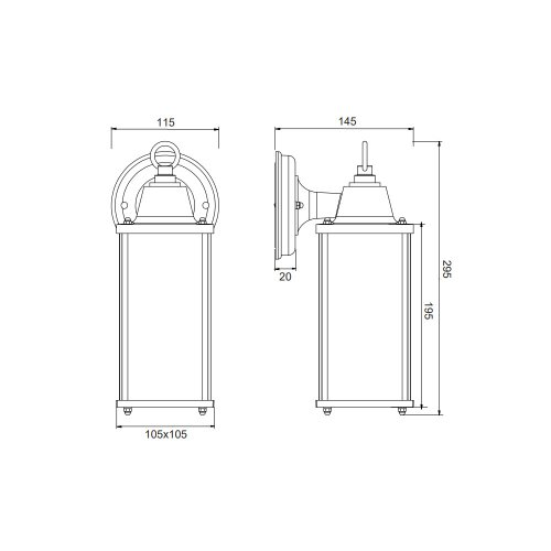Вуличний настінний світильник TRIO OLONA 201960124 alt 2