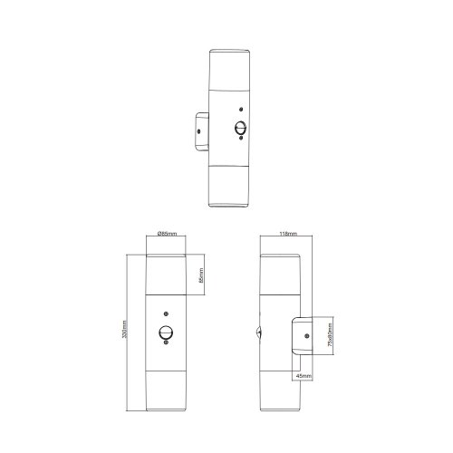 Вуличний світильник TRIO HOOSIC 222260242 з датчиком руху alt 2