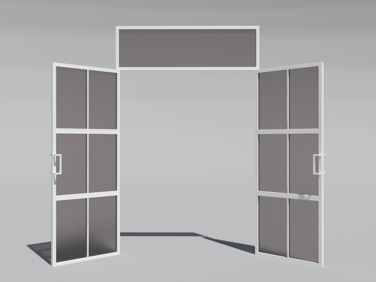 Міжкімнатні лофт-дверьSvarg орні двостулкові в рамі з верхньої фрамугою