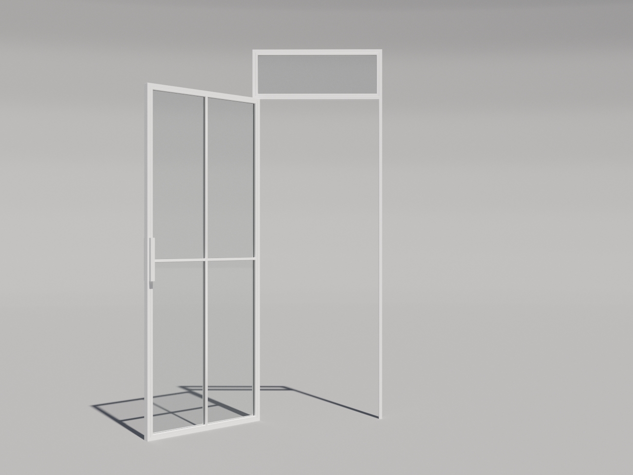 Міжкімнатні лофт-двері Svarg орні в рамі з верхньої фрамугою alt 1