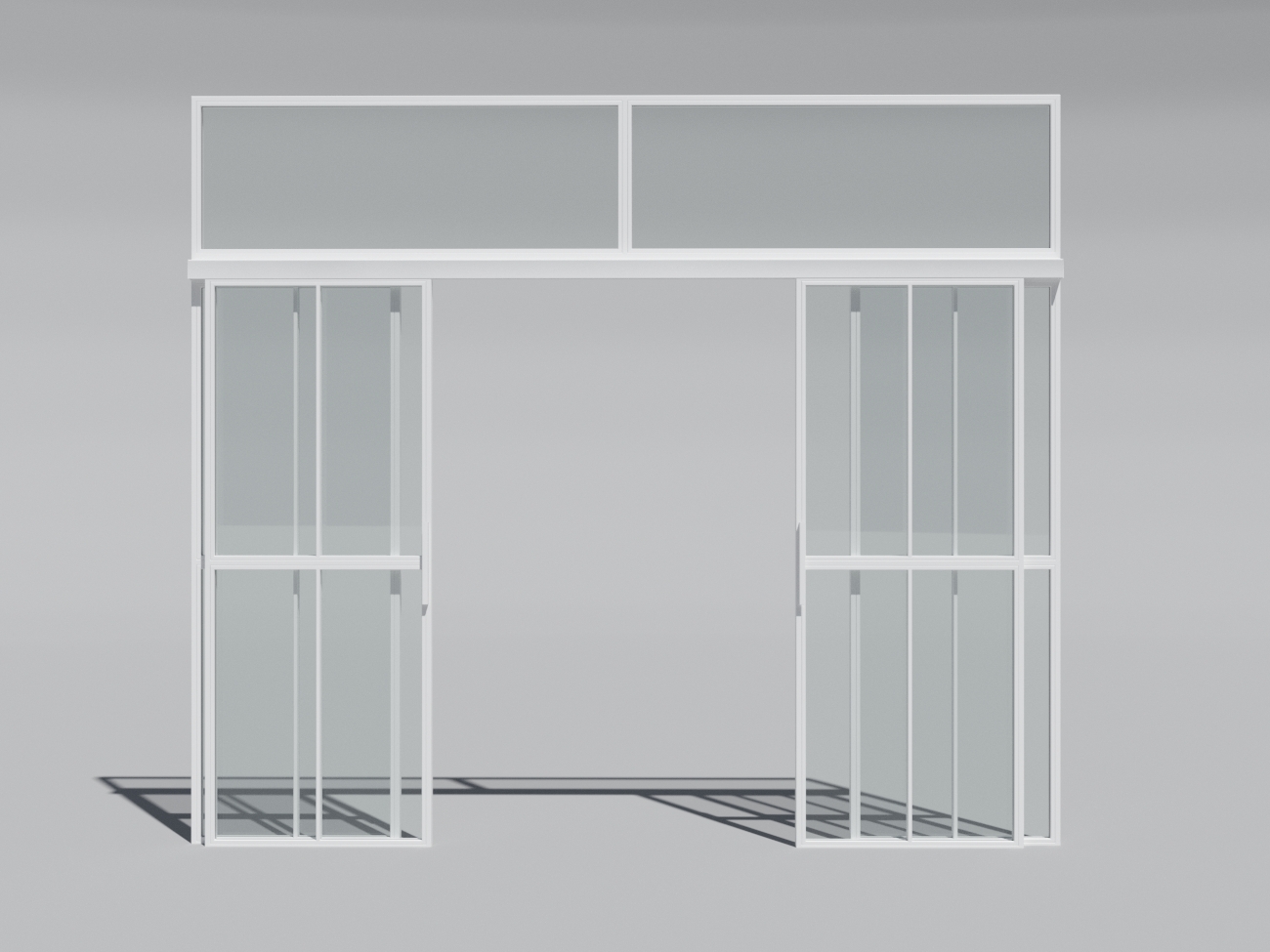 Міжкімнатна перегородка Svarg з двома розсувними дверима з верхньої фрамугою alt 2