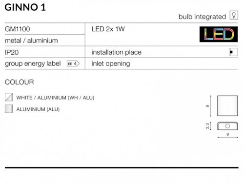Настінний світильник Azzardo Ginno 1 AZ0764 alt 2